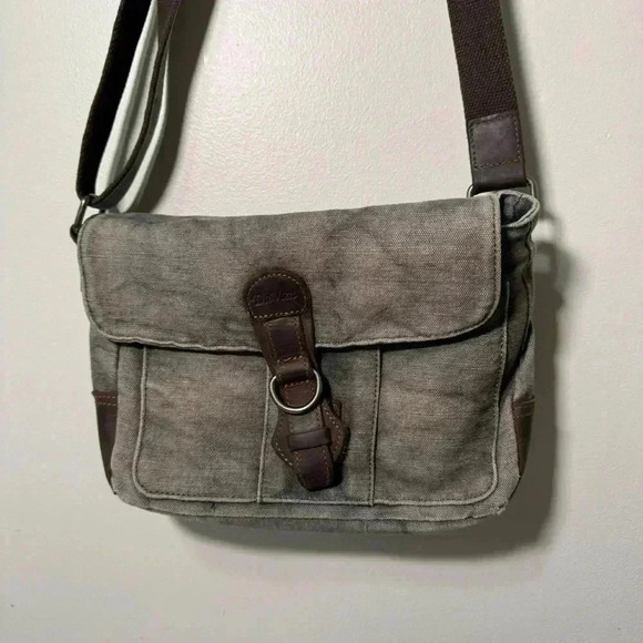 Da van denim & genuine leather crossbody bag boho grunge western - Picture 3 of 7
